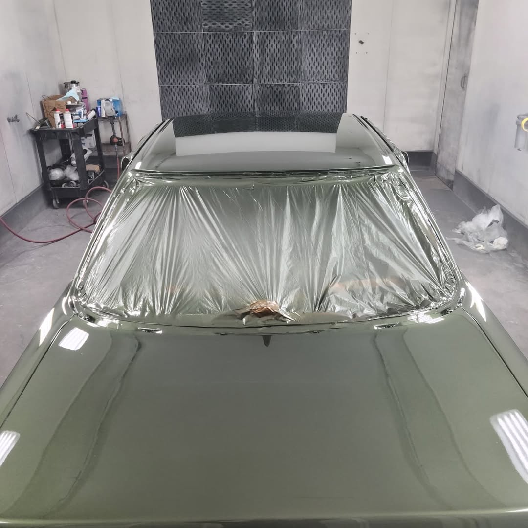 Fly Garage vehicle masked for paint preparation